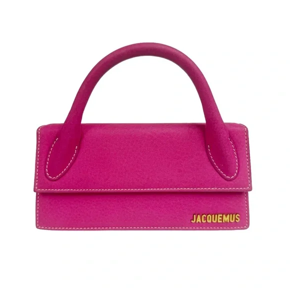 Jacquemus Le Chiquito Long Nubuck Cross Body Purse Handbag in Pink - Picture 9 of 17